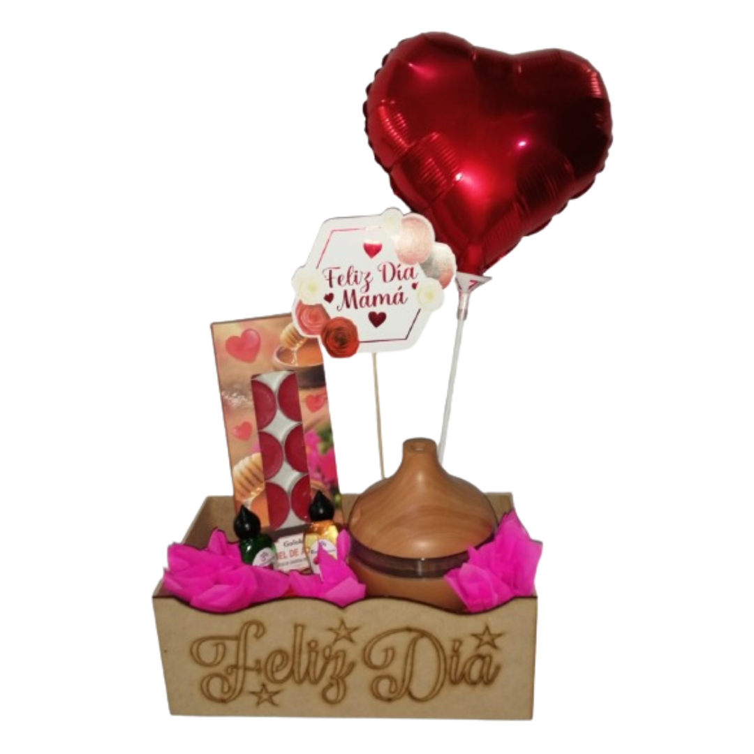 Canasta de regalos con Velas y Humidificador