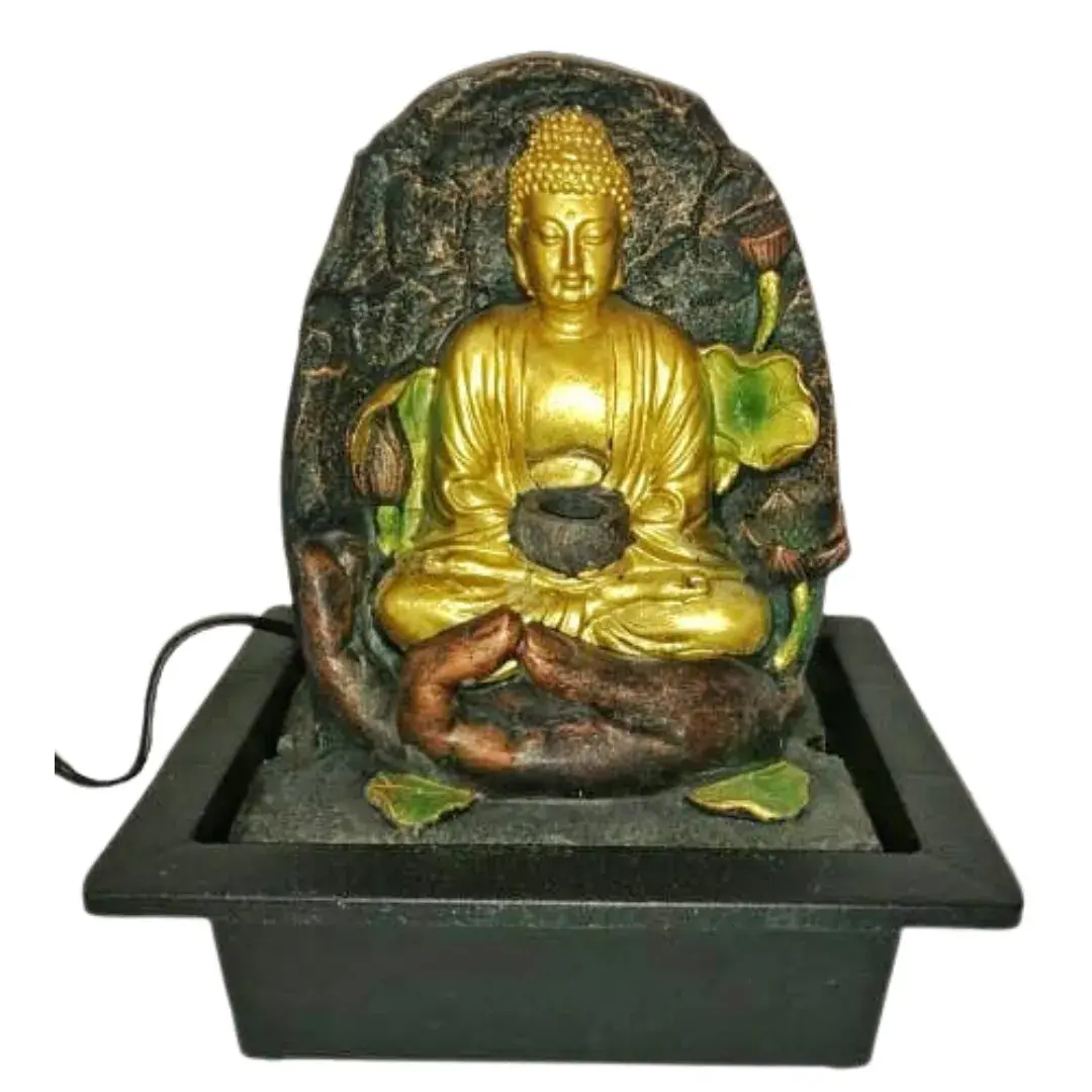 Fuente de agua para interiores - Buda Indú dorado
